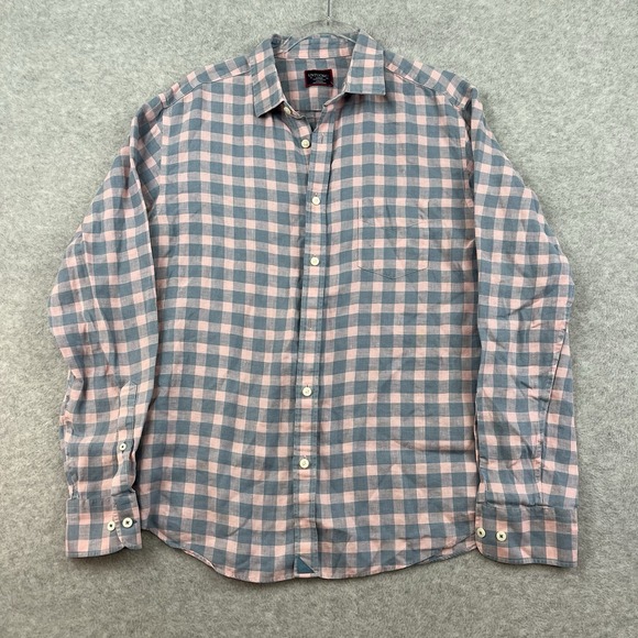 UNTUCKit Other - UNTUCKit Linen Shirt Mens Large Blue/Pink Button Down Linen Lightweight L